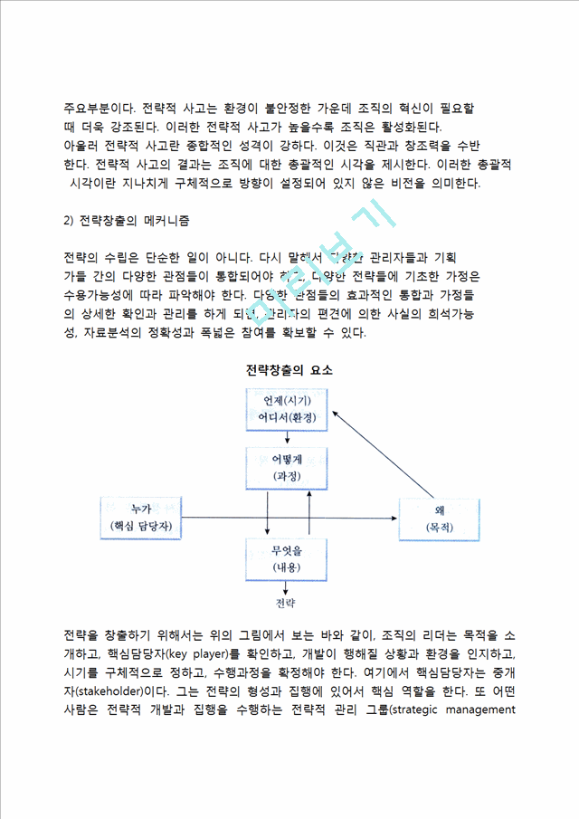 [전략적기획] 전략적 기획의 의의(개념, 이점과 비판), 전략적 사고의 중요성.hwp